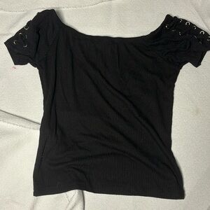 Off-the-Shoulder Black Top- Small